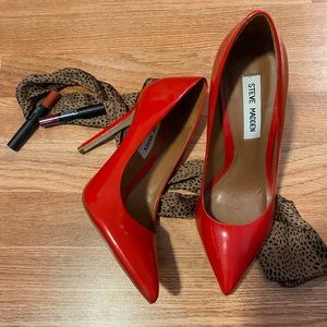 Steve Madden red patent leather heels